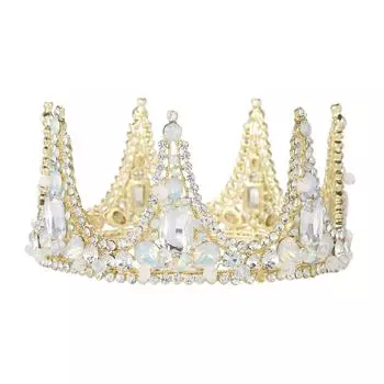 Свадебные аксессуары для волос Тиара Корона ручной работы Свадебные круглые короны Ювелирные изделия для женщин