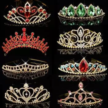 Свадебные аксессуары Grand Crown, головной убор для костюма, корона из сплава и страз, аксессуары для свадебного платья