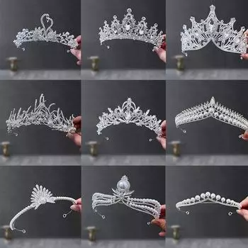 Свадебные аксессуары Свадебные головные уборы Детские шоу Аксессуары для волос Взрослые праздничные наряды на день рождения Головные уборы Жемчужная корона Повязка на голову