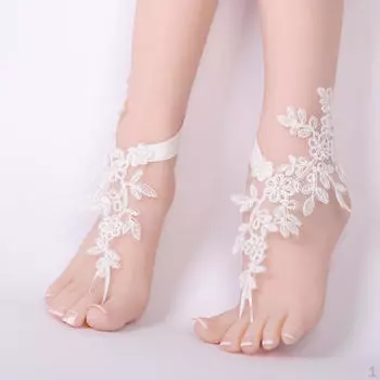 Свадебные босоножки, кружевные ножные браслеты, женские свадебные украшения, белые