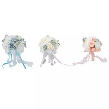 Свадебные букеты для невесты Мягкая лента для невесты Подружка невесты держит цветы Искусственная роза для свадьбы White