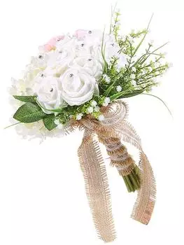 Свадебные букеты для невесты Свадебные букеты для невесты Букет «Дыхание ребенка» с шелковой лентой и стразами на свадьбу Домашний декор ко Дню святого Валентина белый
