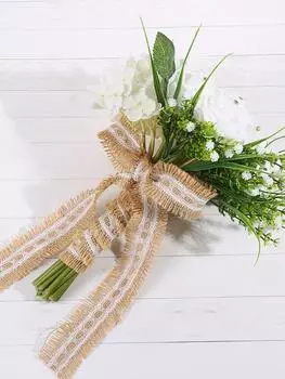 Свадебные букеты для невесты Свадебные букеты для невесты с шелковой лентой и стразами на свадьбу День святого Валентина Домашний декор Букет «Дыхание ребенка» белый