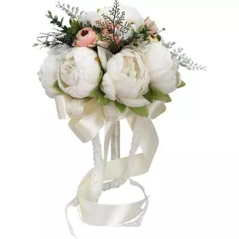 Свадебные букеты для невесты Свадебный букет Каскадные букеты невесты на свадьбу Букеты из искусственных цветов бежевый