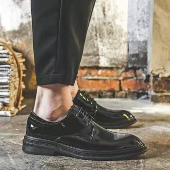 Свадебные кожаные туфли мужские деловые для жениха и студента корейская версия повседневные молодежные туфли с увеличением роста мужские летние 2346-J 38 красный