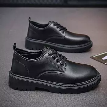 Свадебные мужские туфли для вечеринок, деловые лакированные мужские кожаные туфли, туфли на платформе, мужские мокасины, формальные вечерние туфли-оксфорды на шнуровке 39 чёрный