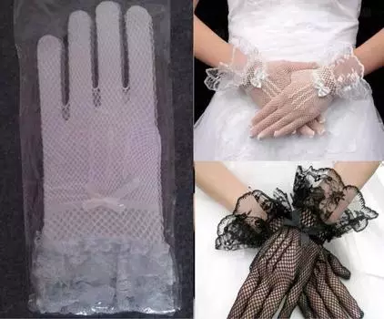 Свадебные перчатки Cross-Bridal Bridal Fishnet Butterfly - Эластичный дизайн из полой марли в стиле чеонгсам One Size