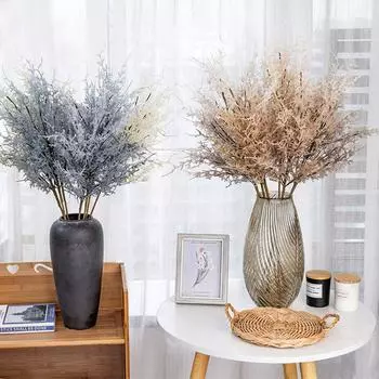 Свадебные пластиковые папоротники, имитация травы, искусственные цветы, искусственные растения, украшение дома белый