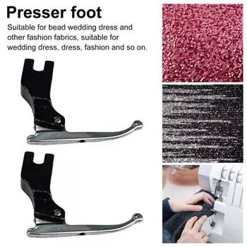 Свадебные платья с пайетками и бусинами Прижимная лапка Без пришивания бисера Вечерние платья Ткани Металлическая прижимная лапка Универсальные швейные машинки Аксессуары чёрный