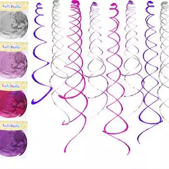 Свадебные подвесные спиральные завитки для вечеринки, дня рождения, украшения 6 шт., потолочные подвесные принадлежности 70cm красный