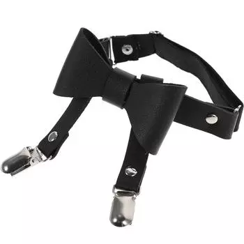 Свадебные подвязки из искусственной кожи с бантом для ног, женские подвязки