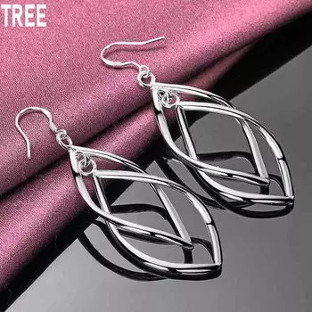 Свадебные серьги с подвеской из стерлингового серебра 925 пробы, модные свадебные украшения 6.20*1.80cm