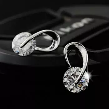 Свадебные серебряные серьги-гвоздики с цирконом, модные украшения для женщин, серьги 1 pair