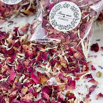 Свадебные сухоцветы конфетти 10 шт. Сушеные лепестки цветов Конфетти из лепестков роз Свадебная вечеринка Цветочное конфетти Украшение вечеринки разноцветный