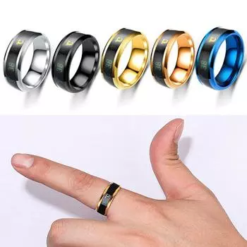 Свадебные титановые стальные водонепроницаемые ювелирные изделия термочувствительные кольца чувствуют себя интеллектуально для женщин мужчин настроение эмоции ювелирные изделия аксессуары 6 чёрный