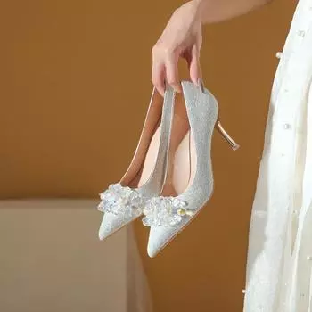 Свадебные туфли с кристальными бриллиантами, женское свадебное платье, свадебные туфли Xiuhe two wear, туфли на шпильках, одинарные туфли 34 красный