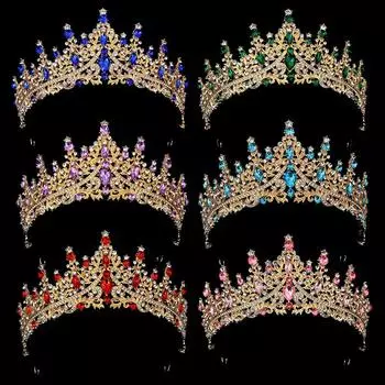 Свадебные украшения этикет вечеринки ремень повязка на голову на день рождения принцесса стразы тиара цветочные украшения украшения
