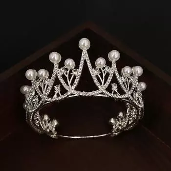 Свадебные украшения, аксессуары для свадебного платья, модные детские головные уборы, платье на день рождения, аксессуары для волос, стразы, жемчуг, круглый император