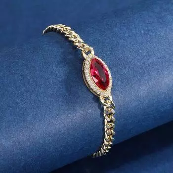 Свадебные украшения CMM, высококачественный теннисный браслет золотого цвета с кубическим цирконием для невест рубиновый