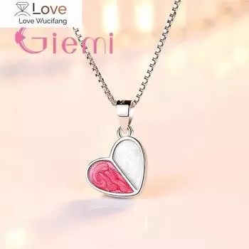 Свадебные украшения для помолвки, ожерелье с подвеской в виде сердца, высокое качество, цепочка из стерлингового серебра 925 пробы, лучший подарок для женщин 45cm