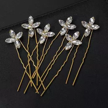 Свадебные украшения для волос со стразами, шпильки, повседневные универсальные головные уборы Ханьфу, свадебные шпильки со стразами и жемчугом, аксессуары для волос золотой