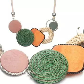 Свадебные украшения для женщин из бамбукового плетения, ожерелья для девочек, женщин, новые украшения для подарков, изысканные, уникальные, высококачественные, бамбуковые плетения, уникальные синий