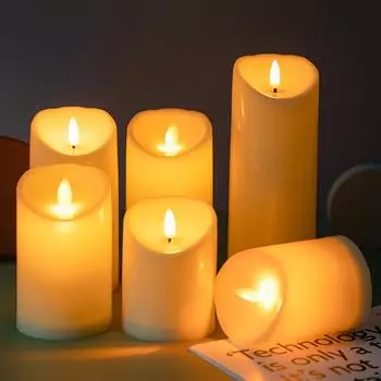 Свадебные украшения, имитация качелей, бытовое бездымное освещение для отеля, светодиодное электронное освещение при свечах на день рождения 7.5*10cm слоновая кость