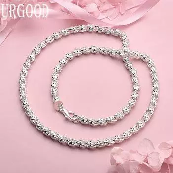 Свадебные украшения из стерлингового серебра 925 пробы, модное ожерелье 50cm