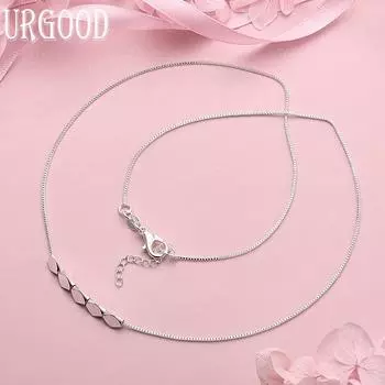 Свадебные украшения из стерлингового серебра 925 пробы, 20-дюймовое ожерелье в виде змеиной цепи 50cm