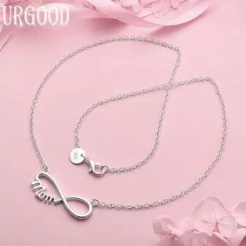 Свадебные украшения из стерлингового серебра 925 пробы с подвесками-ожерельями 45cm