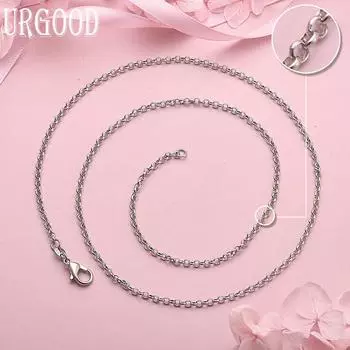 Свадебные украшения из стерлингового серебра 925 пробы, модное ожерелье 45cm