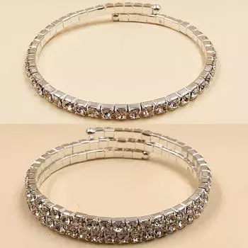 Свадебные украшения, модный однорядный эластичный открытый браслет, однослойный двухслойный стальной браслет с когтями.