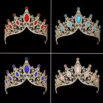 Свадебные украшения свадебные аксессуары ободок со стразами головной убор новый перформанс день рождения корона украшение для вечеринки цветочное