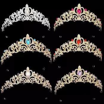 Свадебные украшения, свадебный стиль, корона, платье, аксессуары, корона со стразами, корейская повязка на голову на день рождения, головной убор