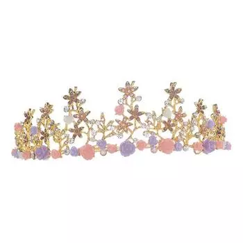 Свадебные украшения в стиле ретро, аксессуары для волос в стиле барокко, королева, большая корона, сплав, маленький цветок, свадебное платье, головной убор