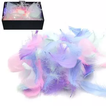 Свадебные женские изящные красочные перья подарочный упаковочный материал коробки наполнитель принадлежности украшения аксессуары 100 шт./упак. изысканные подарочные аксессуары фиолетовый