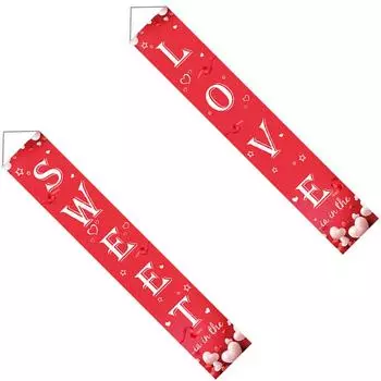 Свадебные знаки День святого Валентина занавеска для дома декор ткань куплет креативная дверная подвеска 180X30CM красный