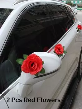 Свадебный автомобиль Цветок Искусственный цветок Свадебное украшение автомобиля Реквизит для фотосессии для дверной ручки автомобиля Украшение для вечеринок Аксессуары для мероприятий Свадебное украшение