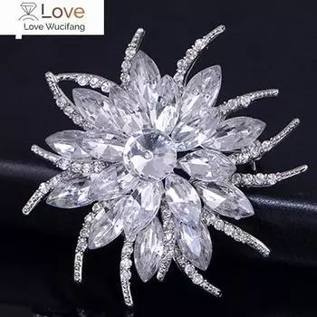 Свадебный большой цветок с блестящими стразами, женский шарф, брошь, булавка, ювелирный декор красный