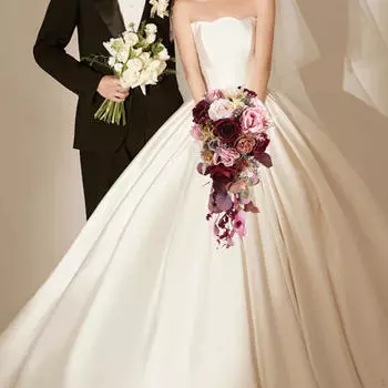 Свадебный букет для невесты в форме капли, цветочные розы, букет, искусственные цветы
