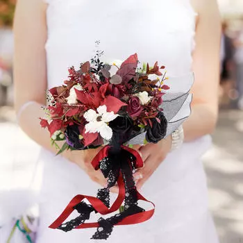 Свадебный букет Искусственная центральная композиция Подарок на день рождения Фотореквизит Реалистичные шелковые цветы Свадебный