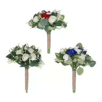 Свадебный букет Искусственный искусственный букет цветов Романтический свадебный букет для праздничной церемонии White