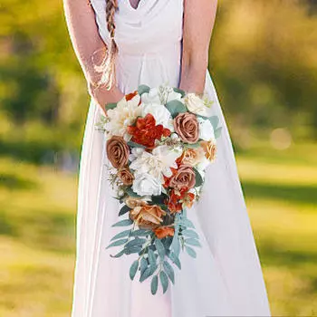 Свадебный букет каскадная роза искусственный цветок водопад цветочный для