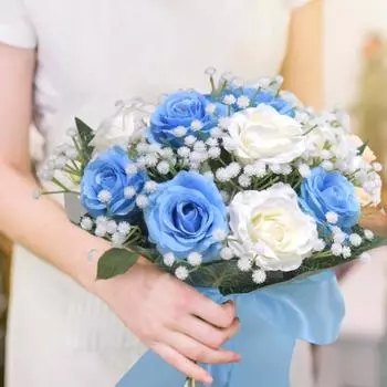 Свадебный букет на открытом воздухе Свадебный букет для подружки невесты Искусственные розы Цветы для свадебной церемонии Подружки невесты Декор на годовщину