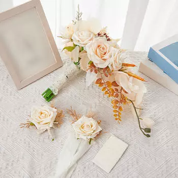 Свадебный букет Невеста держит Романтичный Декоративный Подружки невесты Искусственный