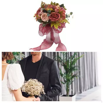 Свадебный букет невесты, искусственные цветы, элегантный искусственный романтический плед розовый