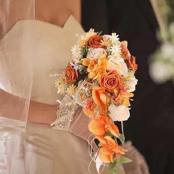 Свадебный букет ручной цветок для женщин деревенский элегантный романтический искусственные розы цветы подружки невесты