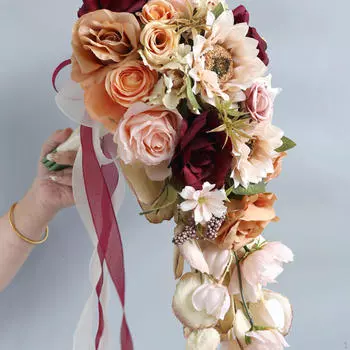 Свадебный букет Свадебные букеты ручной работы Элегантные искусственные цветы в форме капли для