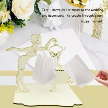 Свадебный держатель для салфеток, сделай сам, женское платье, подставка для салфеток, деревянный обеденный стол, органайзер для бумажных полотенец