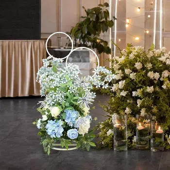 Свадебный фон стойка арка цветок металлическая цветочная рамка для показа на сцене мероприятия White